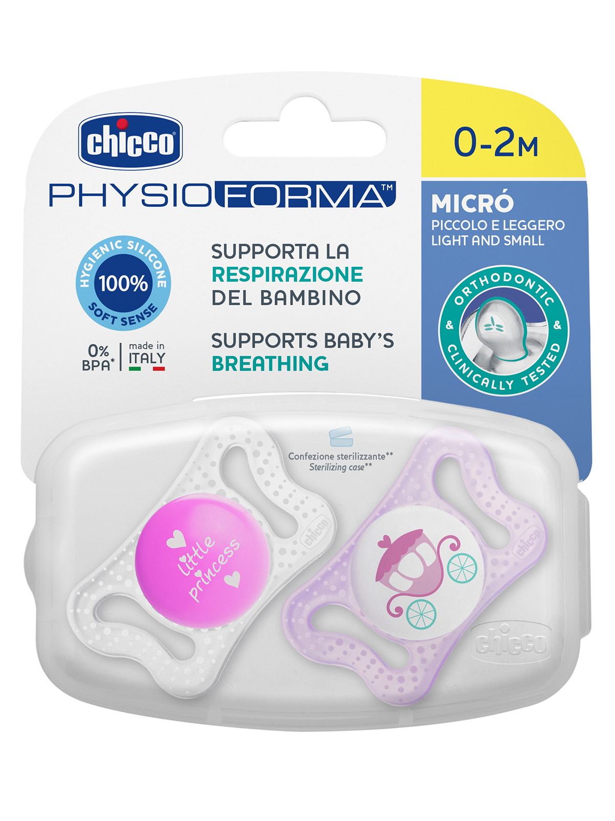 Chicco Physio Micro Silikon Damaklı Emzik Lila