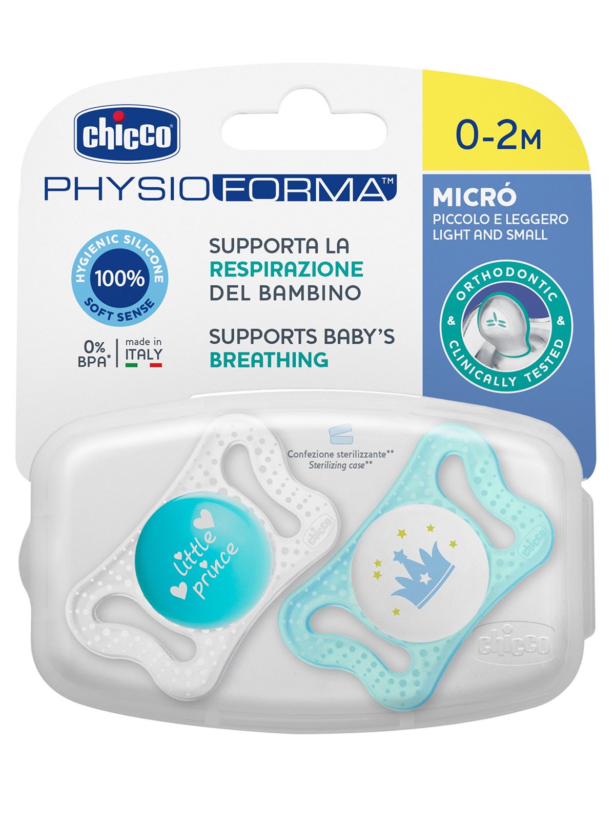 Chicco Physio Micro Silikon Damaklı Emzik Mavi