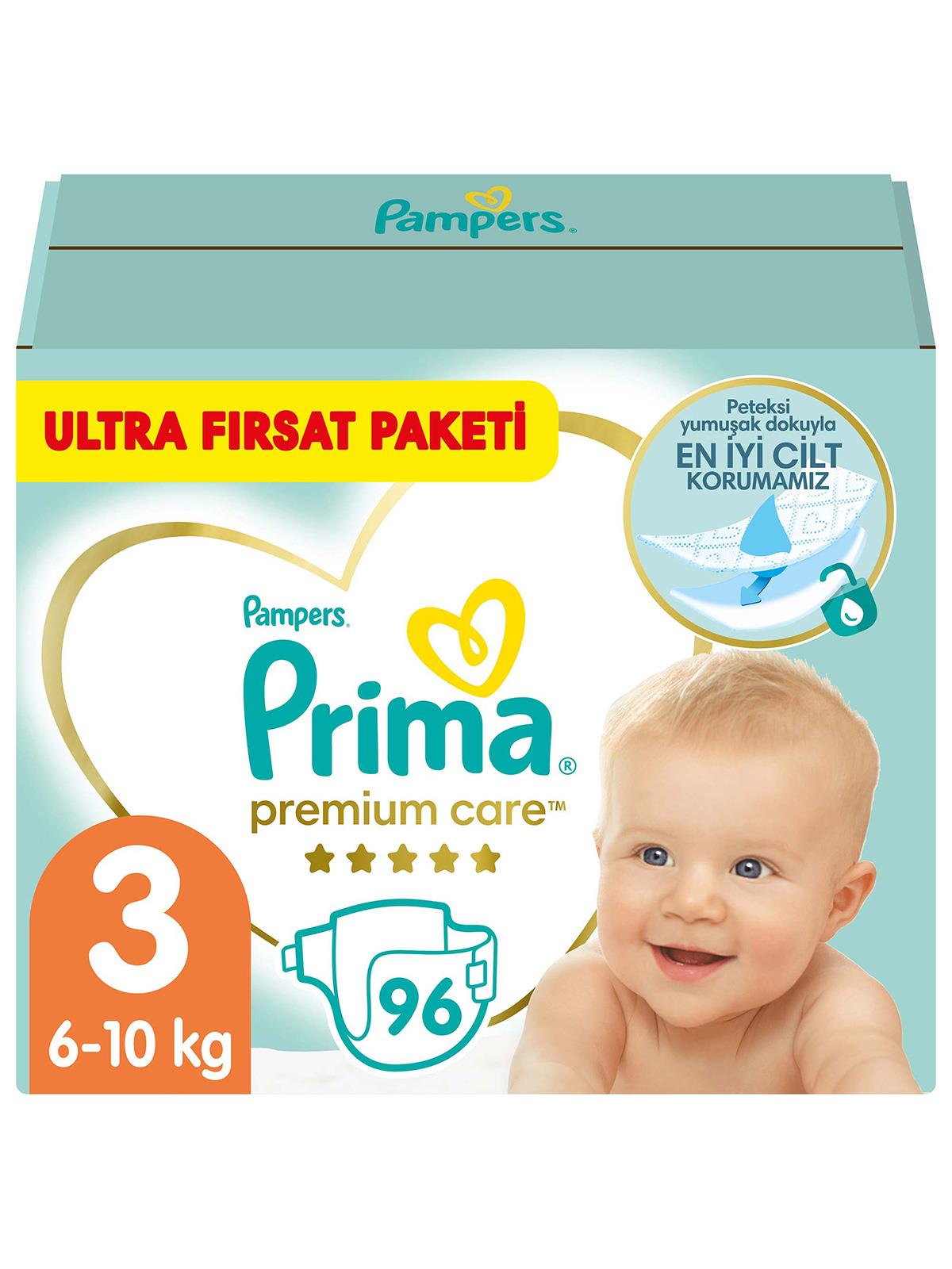 Prima Premium Care 3 Beden Bebek Bezi 96 Adet Midi Fırsat Paketi