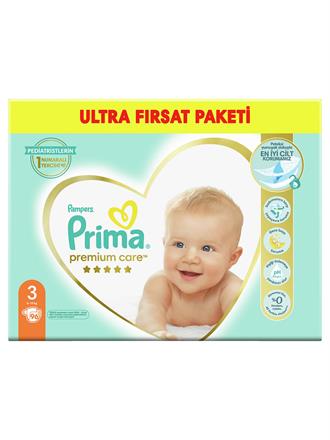 Prima Premium Care 3 Beden Bebek Bezi 96 Adet Midi Fırsat Paketi