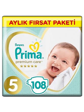 Prima Premium Care 5 Beden Bebek Bezi 108 Adet Junior Aylık Fırsat Paketi