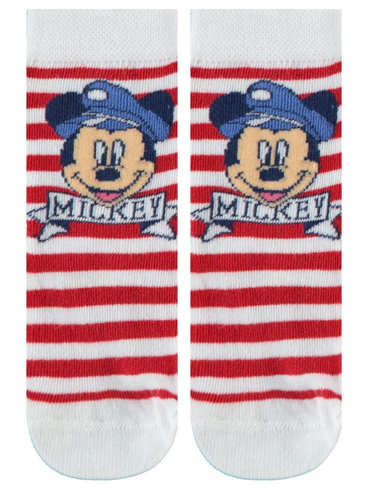 Mickey Mouse Erkek Çocuk Patik Çorap 2-9 Yaş Kırmızı