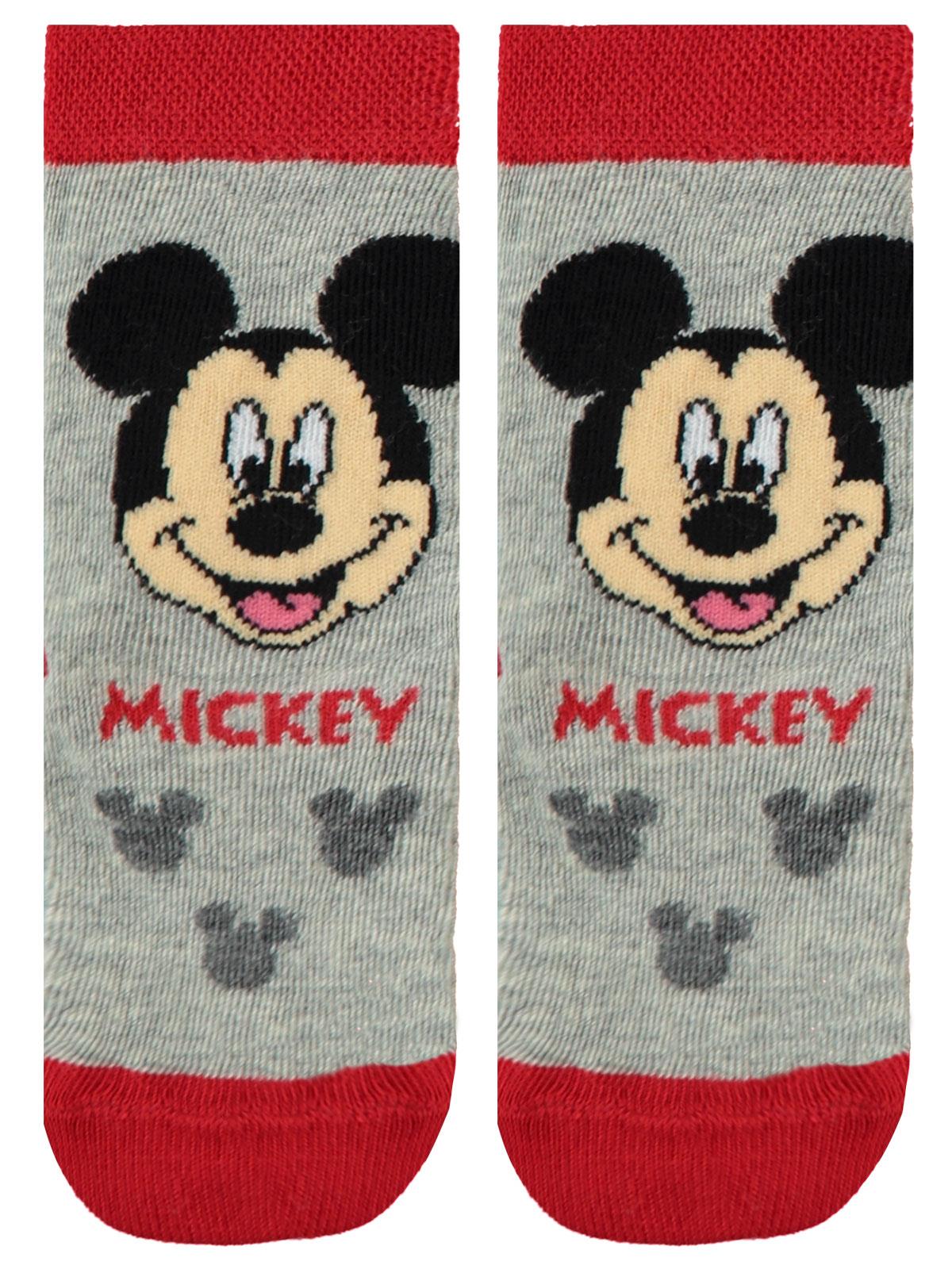 Mickey Mouse Erkek Çocuk Babet Çorap 0-3 Yaş Gri