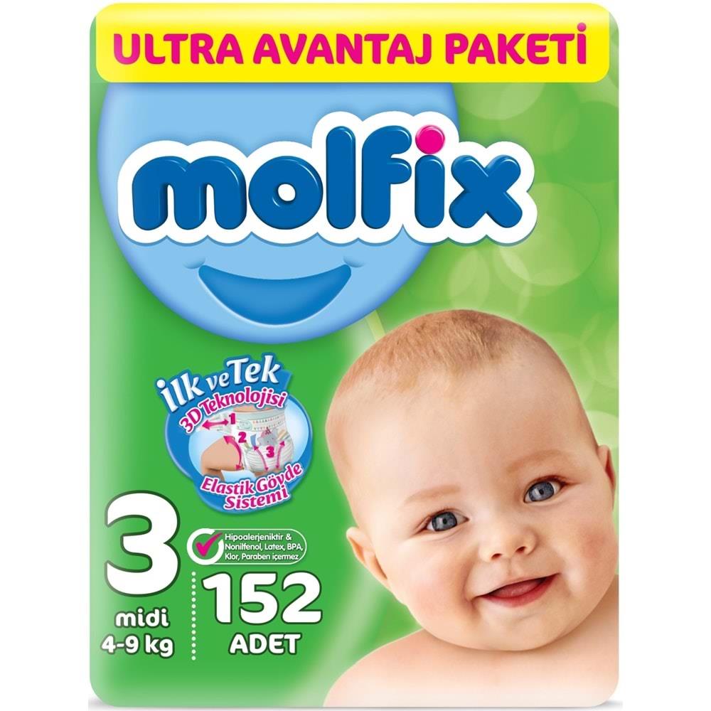 molfix bebek bezi 3 beden midi ultra avantaj paketi 152 adet fiyati 5066073 152