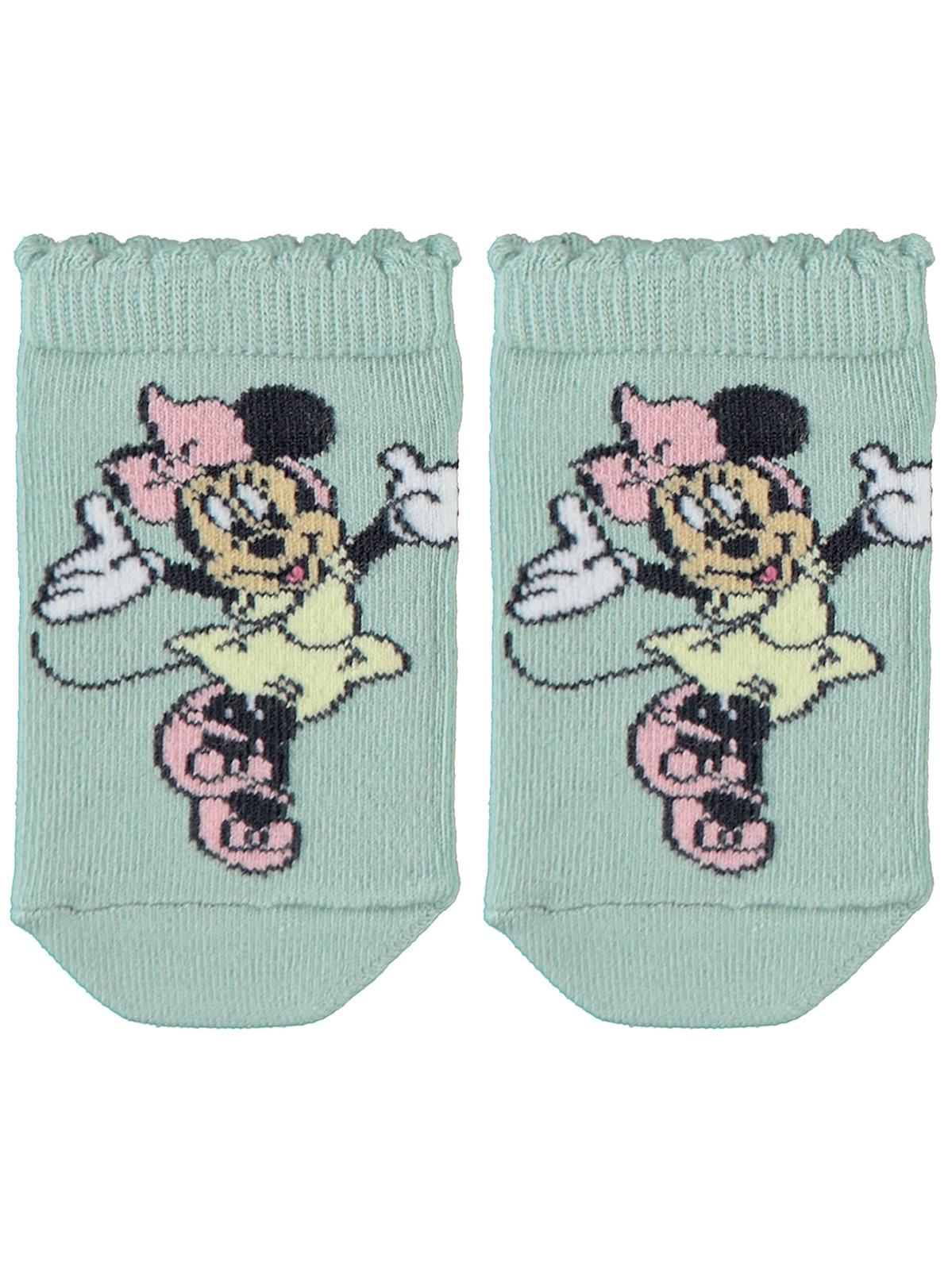 Minnie Mouse Kız Çocuk Patik Çorap 2-9 Yaş Mint Yeşili
