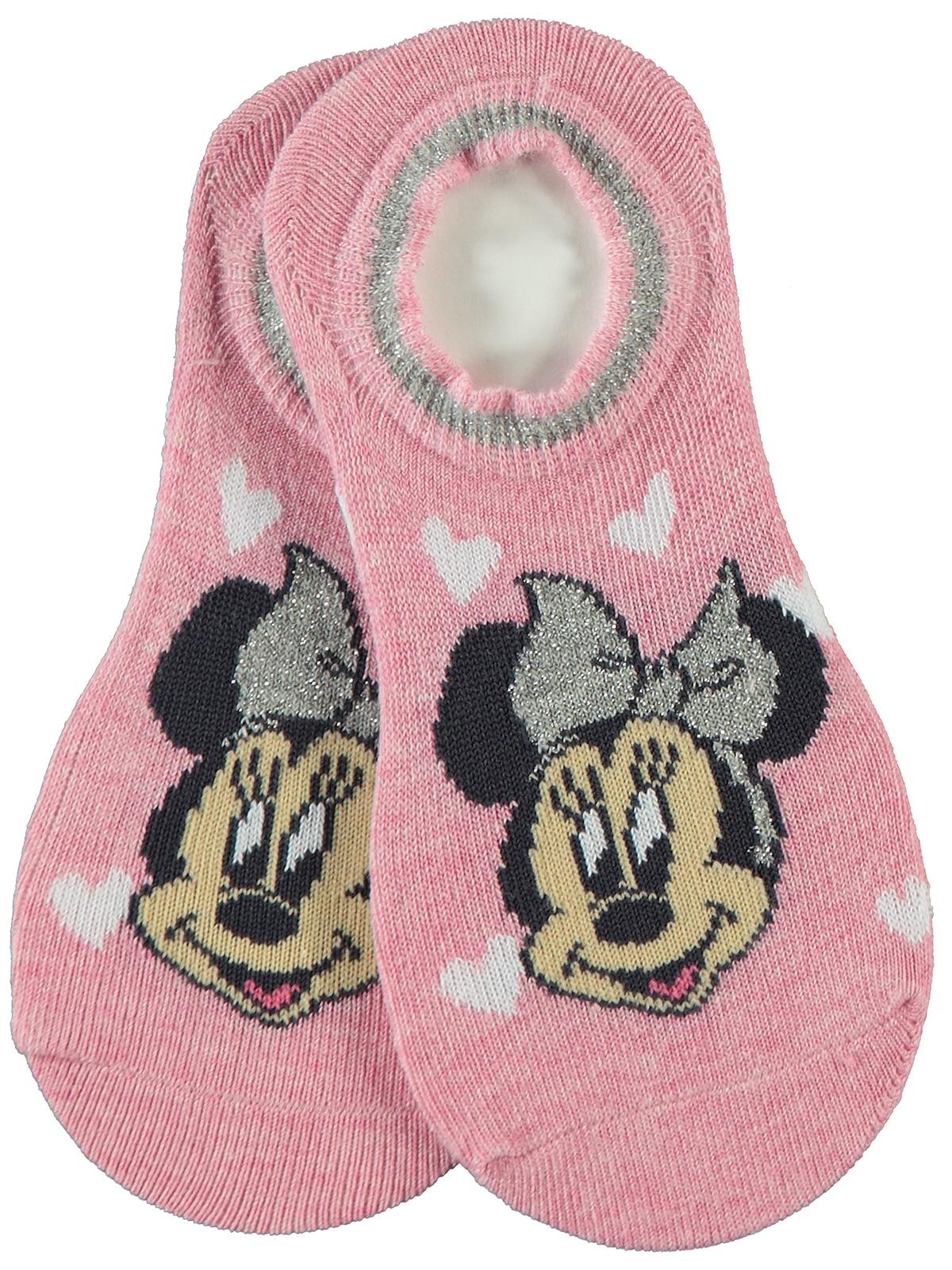 Minnie Mouse Kız Çocuk Patik Çorap 5-11 Yaş Pembe