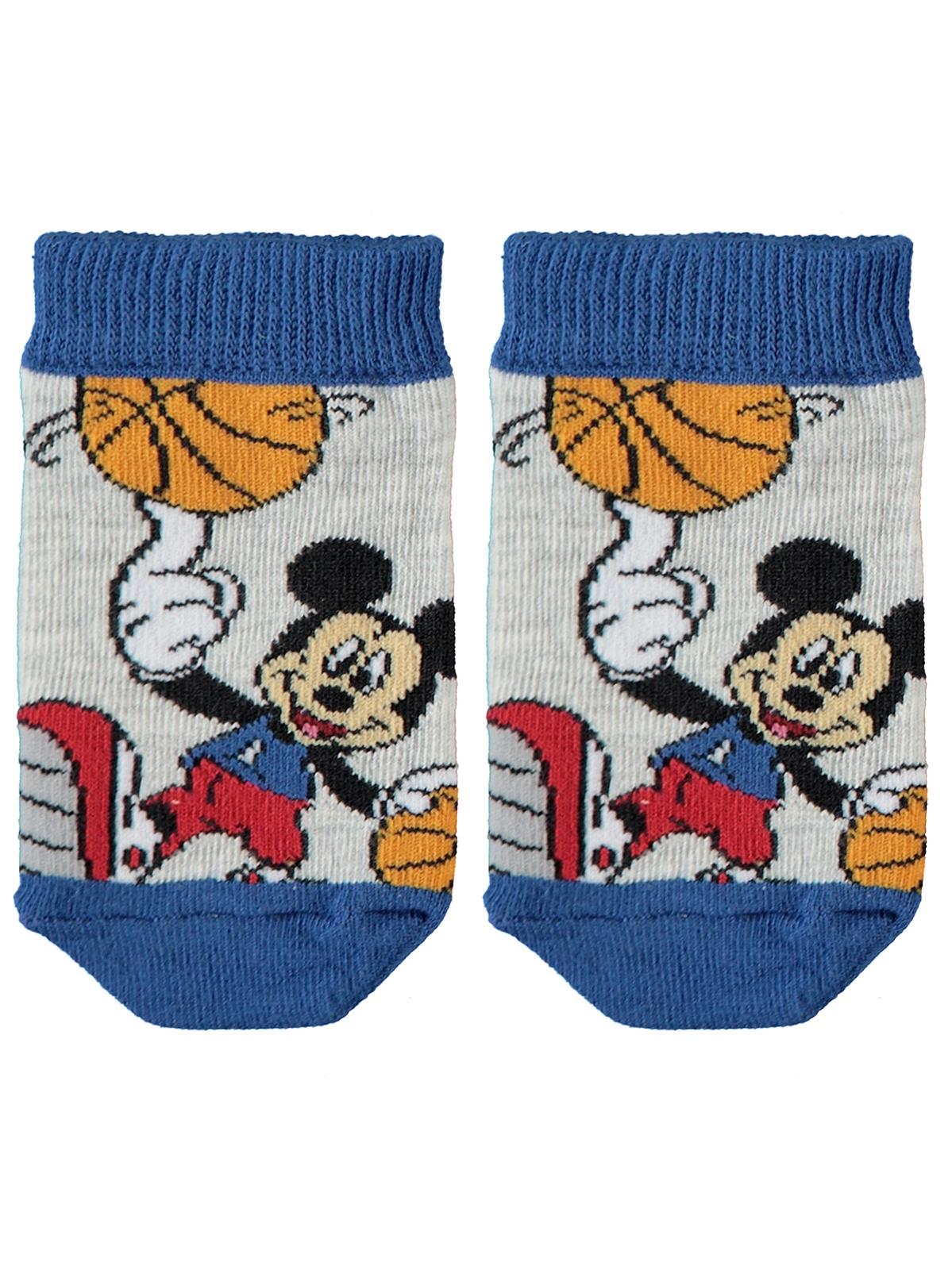 Mickey Mouse Erkek Çocuk Patik Çorap 2-9 Yaş Gri