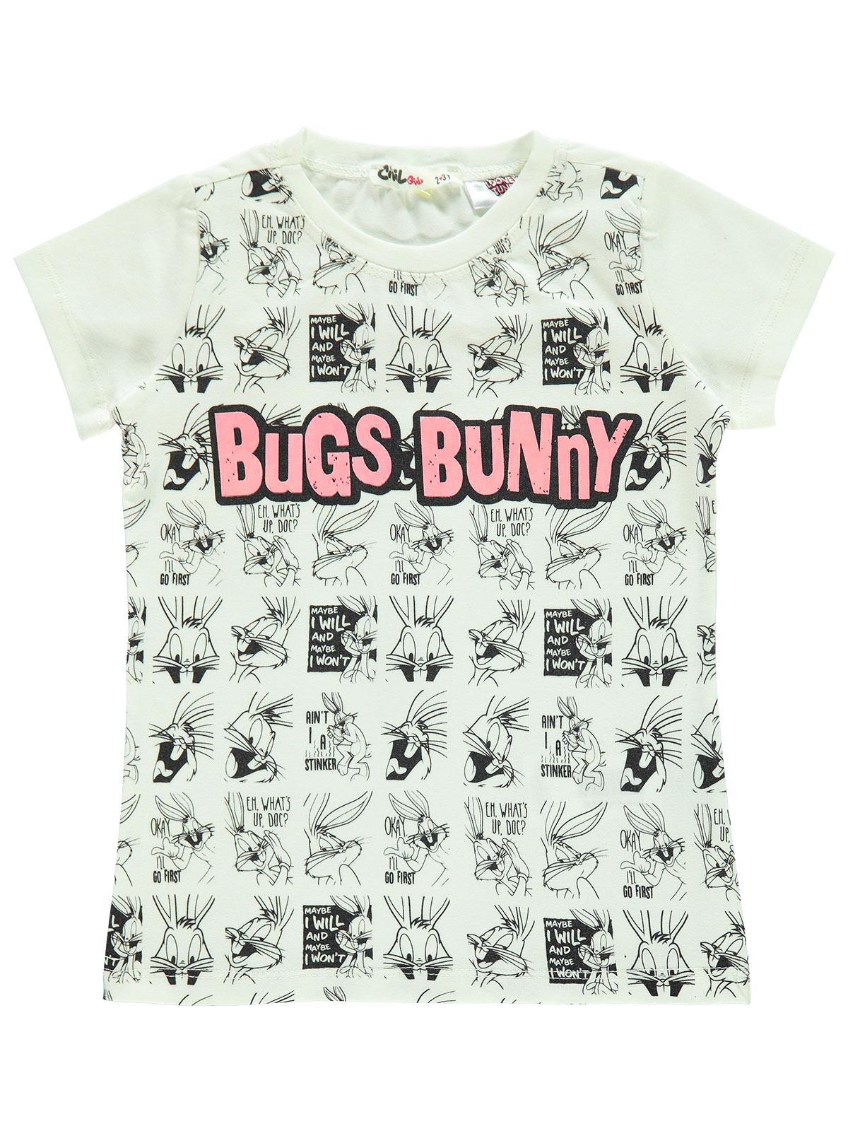 Bugs Bunny Kız Çocuk Tişört 2-5 Yaş Ekru