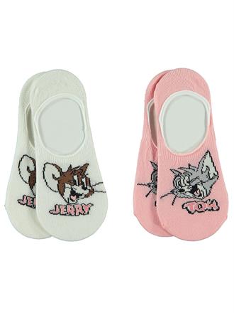 Tom And Jerry Kız Çocuk 2'li Babet Çorap 3-11 Yaş Somon