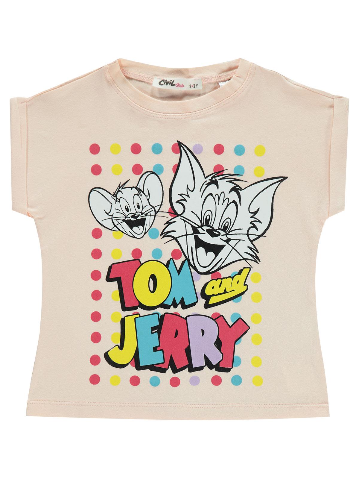 Tom And Jerry Kız Çocuk Tişört 2-5 Yaş Somon