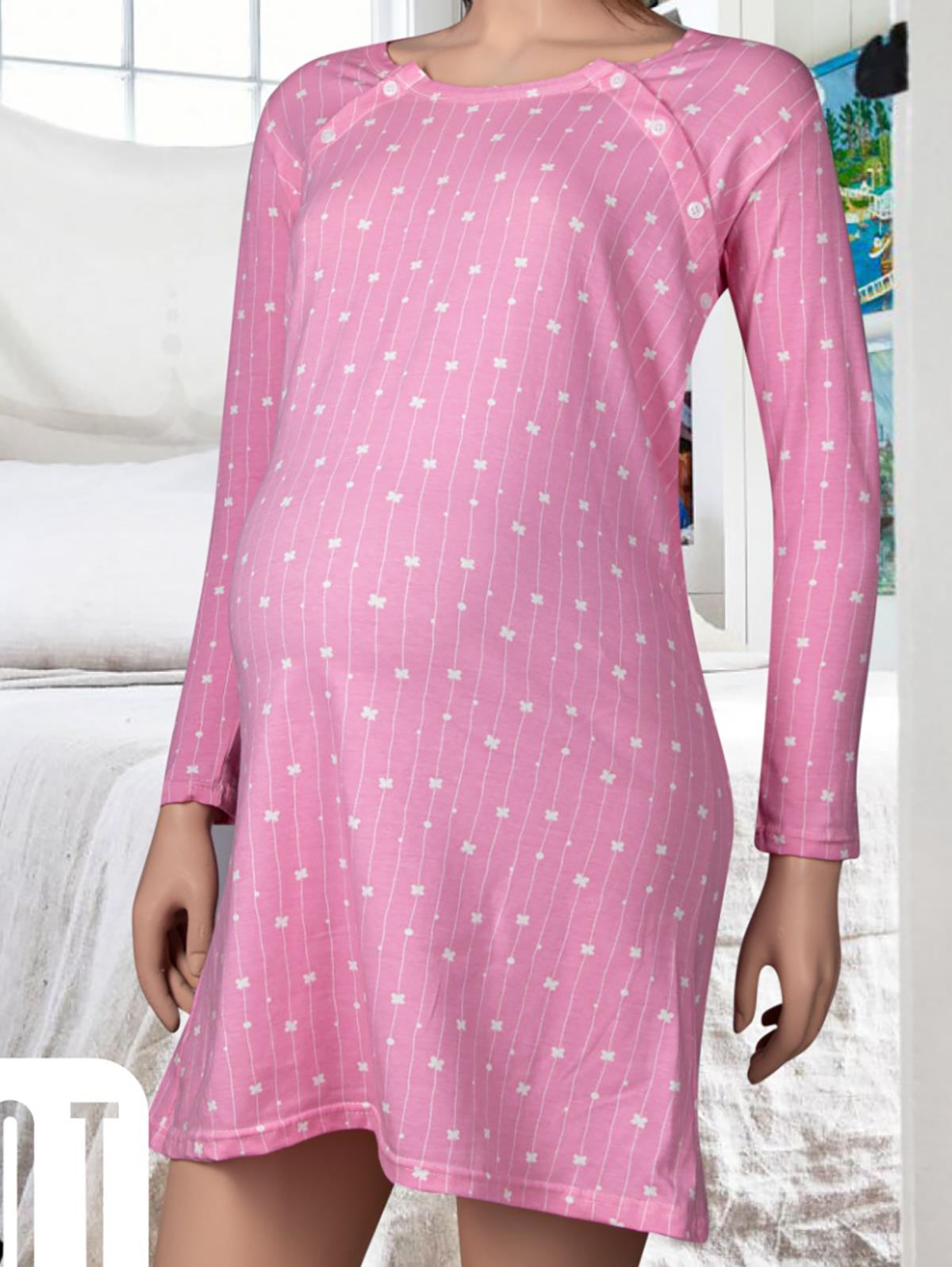 Dominant Kadın Hamile Pijama Tunik Pembe