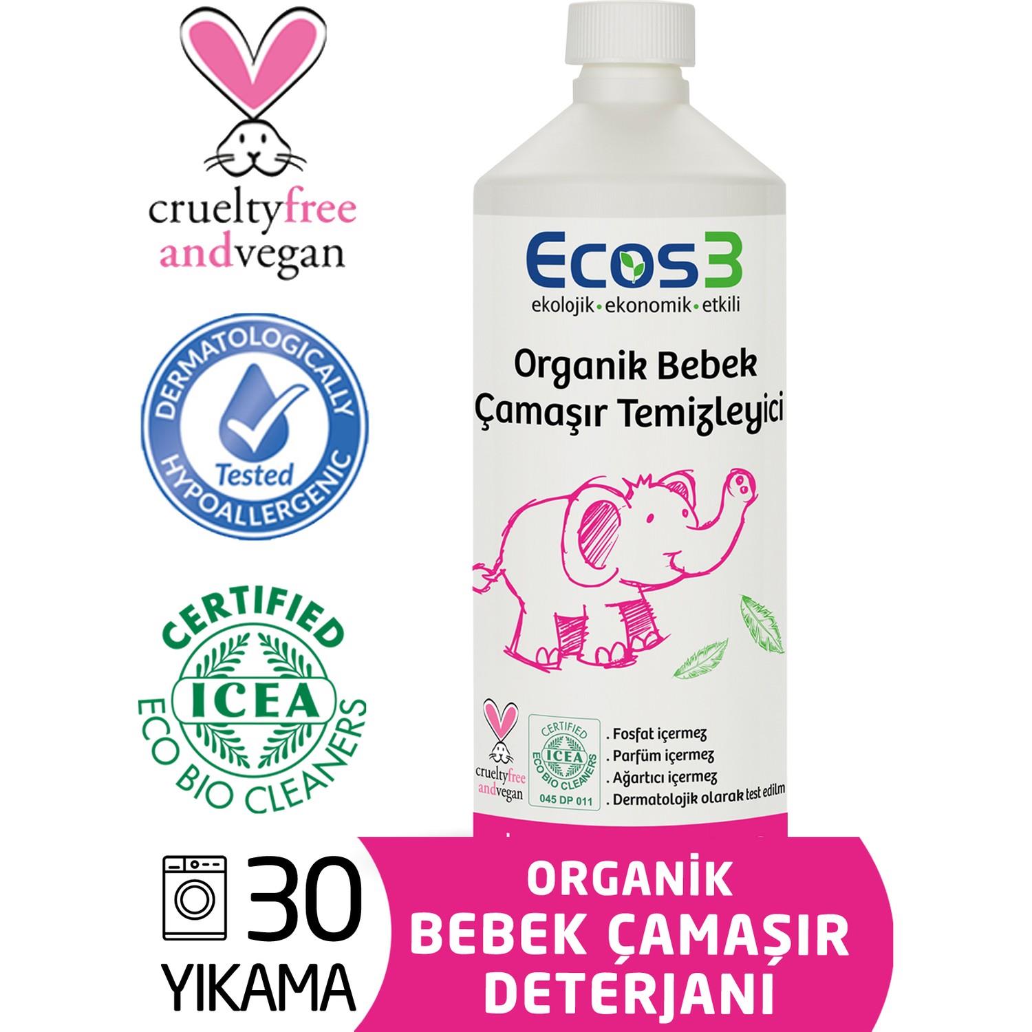 Ecos3 Organik Bebek Çamaşır Temizleyici 30 Yıkama - 1000 Ml