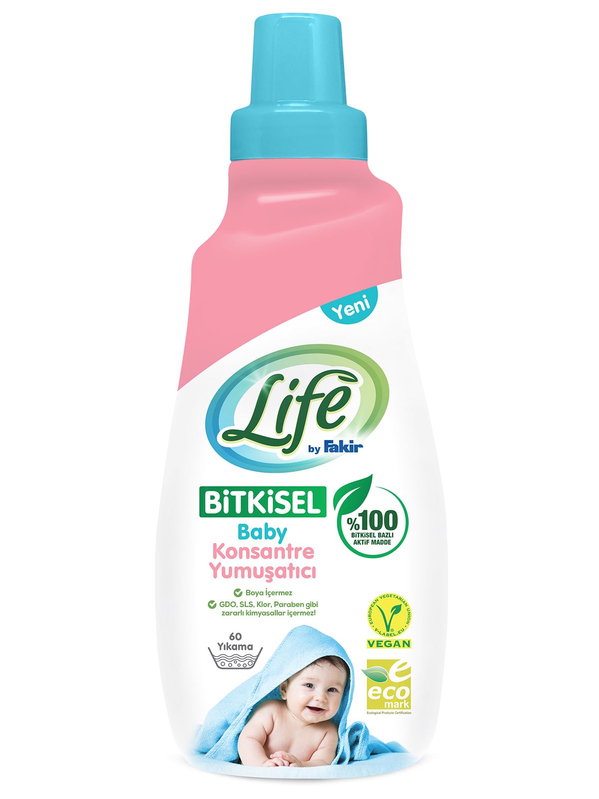 Life by Fakir %100 Bitkisel Bazlı Konsantre Bebek Çamaşır Yumuşatıcısı 1500 ml 60 yıkama