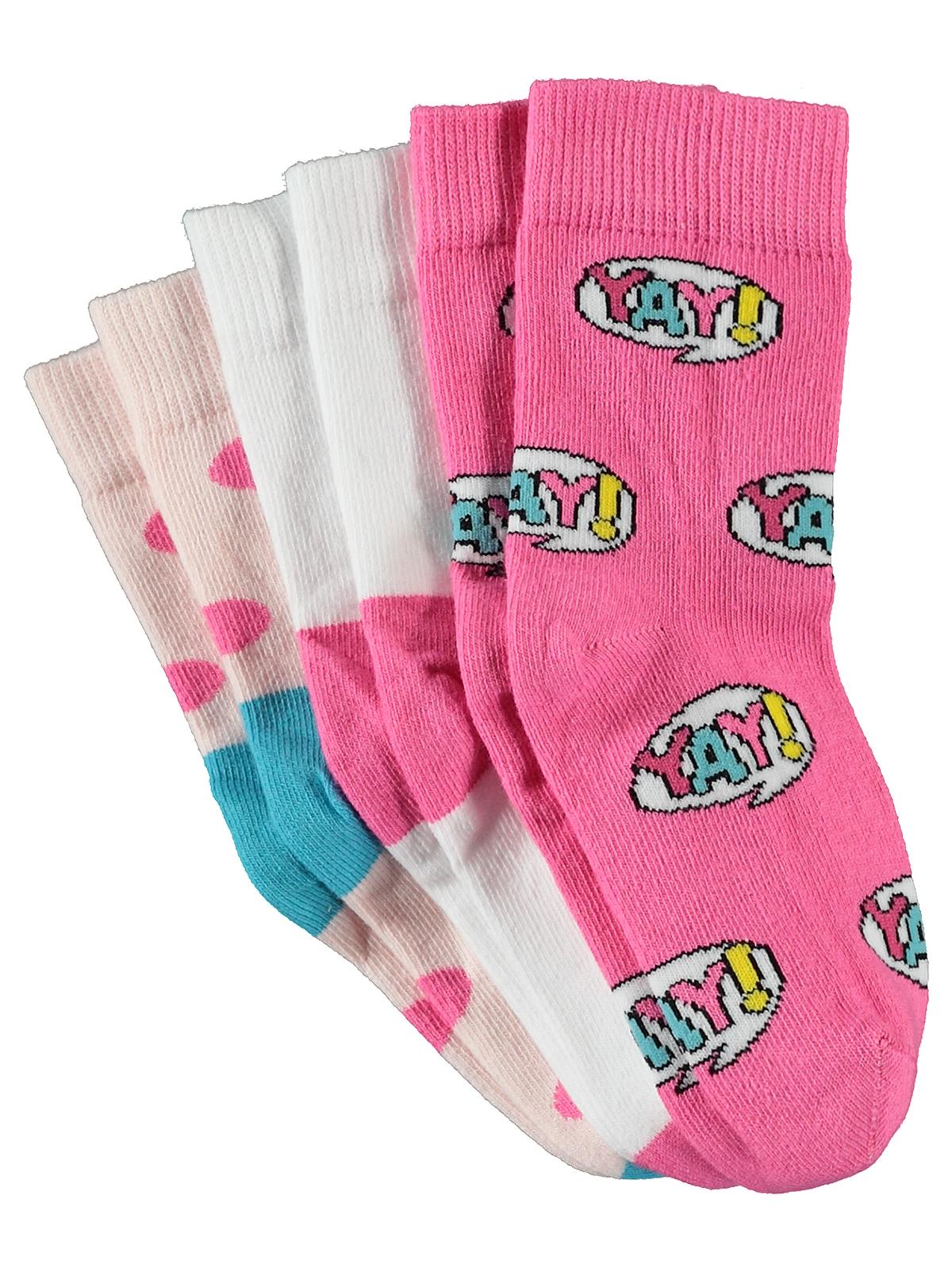 Civil Socks Kız Çocuk 3'lü Çorap 3-9 Yaş Beyaz