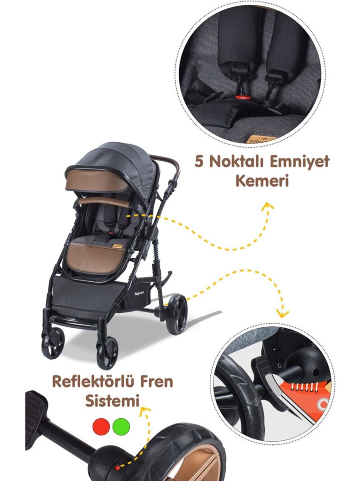 Babycare Bora Cross Travel Sistem Bebek Arabası Vizon