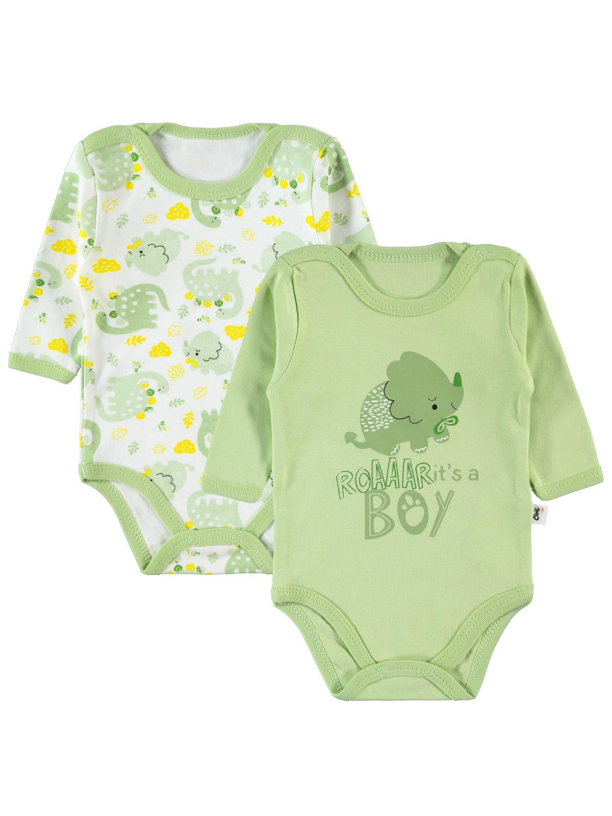Civil Baby Erkek Bebek 2'li Çıtçıtlı Badi 1-18 Ay Yeşil