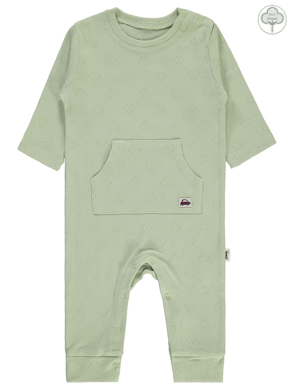 Civil Baby Erkek Bebek Patiksiz Tulum 6-18 Ay Çağla Yeşili