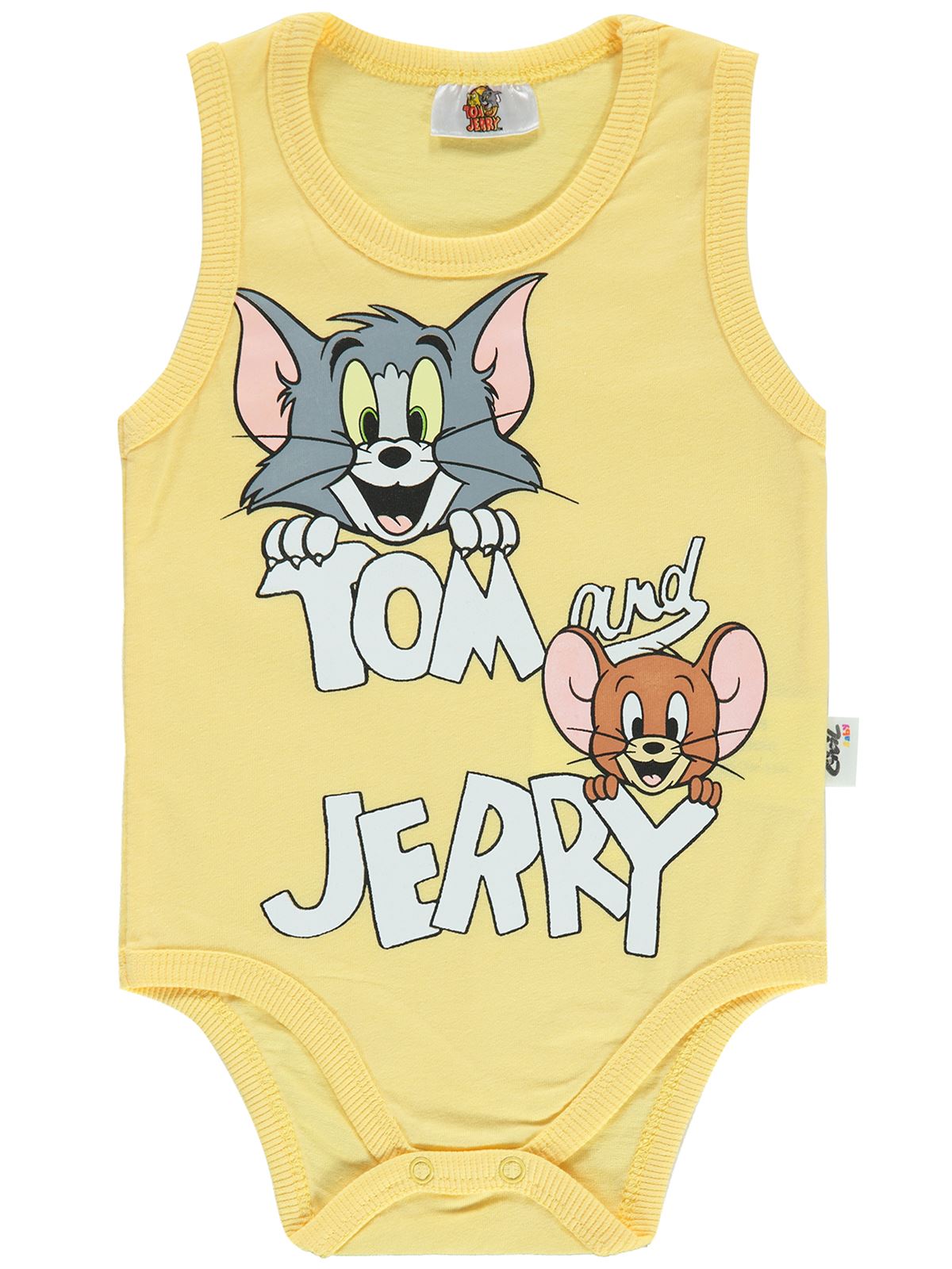 Tom And Jerry Bebek Çıtçıtlı Badi 1-18 Ay Sarı