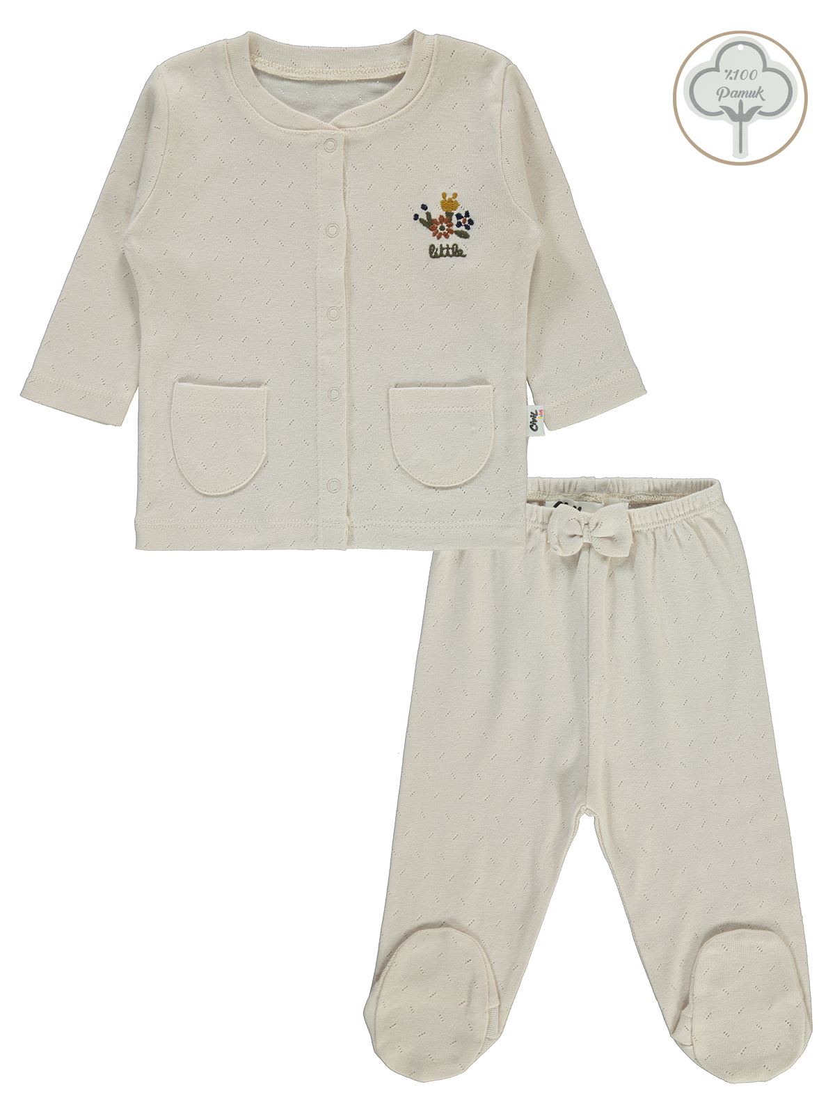 Civil Baby Kız Bebek Pijama Takımı 3-6 Ay Taş
