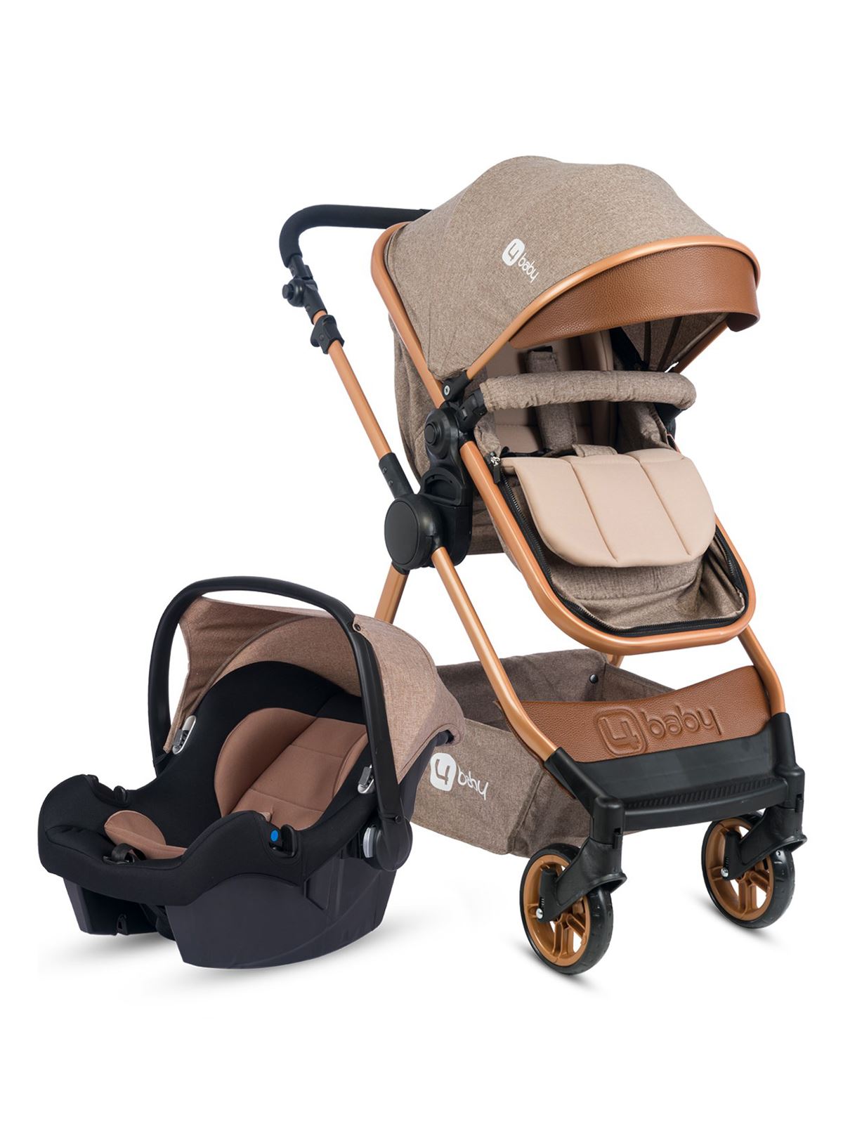 4 Baby Comfort X Plus Gold Travel Sistem Bebek Arabası Kahverengi