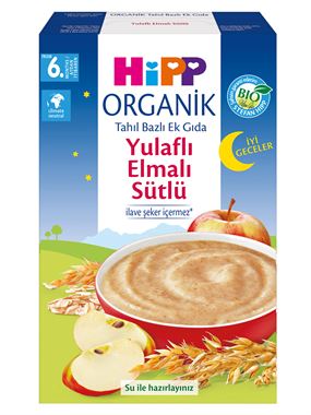 Hipp Organik İyi Geceler Organik Yulaflı Elma Sütlü Ek Gıda 6+ 250 gr 