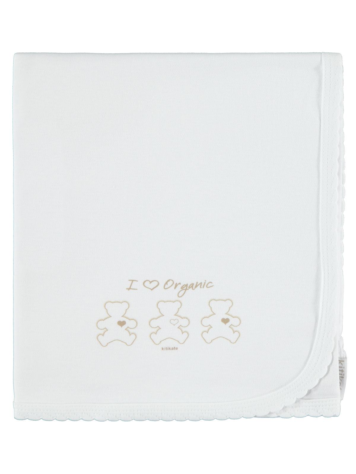 Baby Center Organik Penye Battaniye 85x95 cm Beyaz
