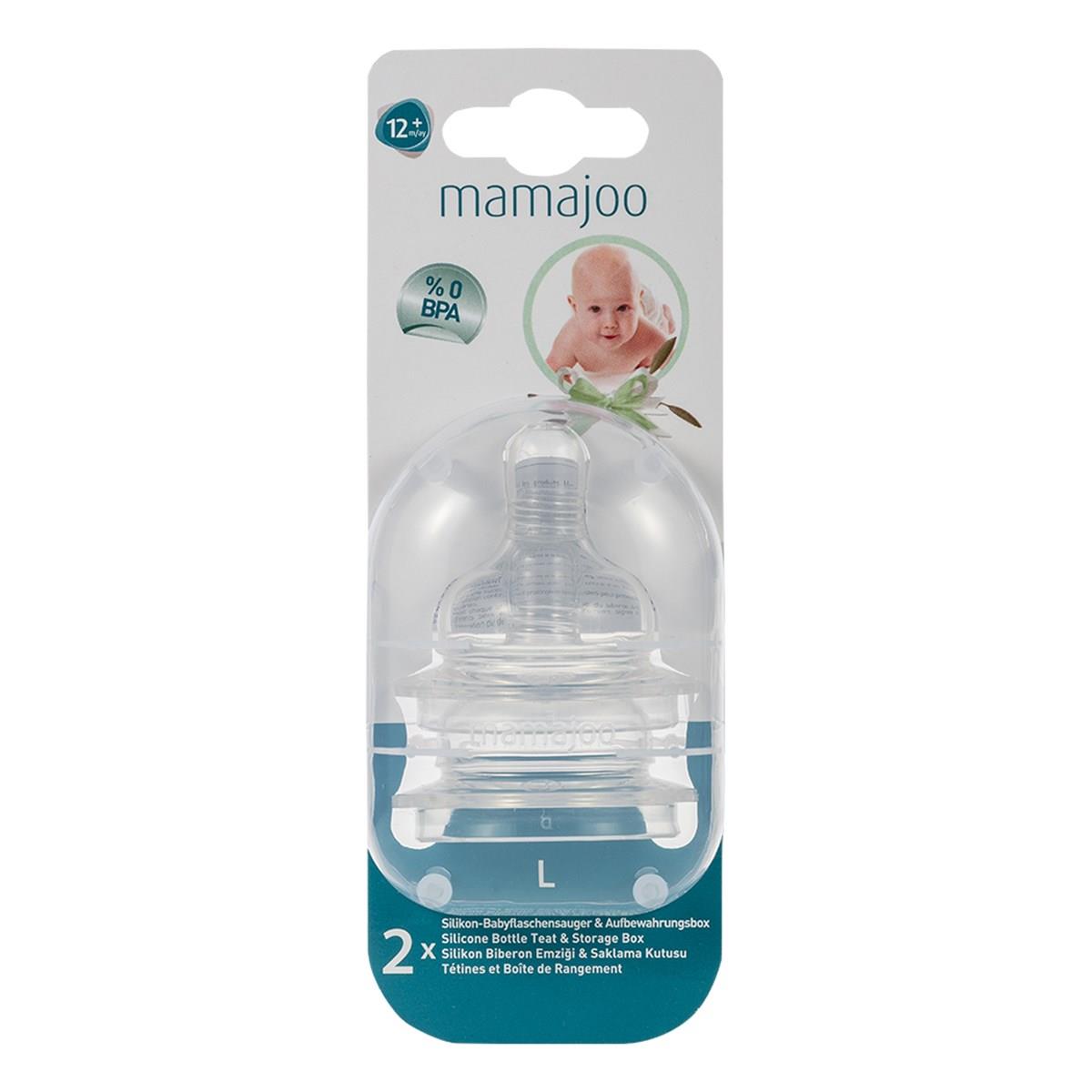 Mamajoo %0 BPA Silikon Biberon Emziği İkili L No.3 12+ Ay