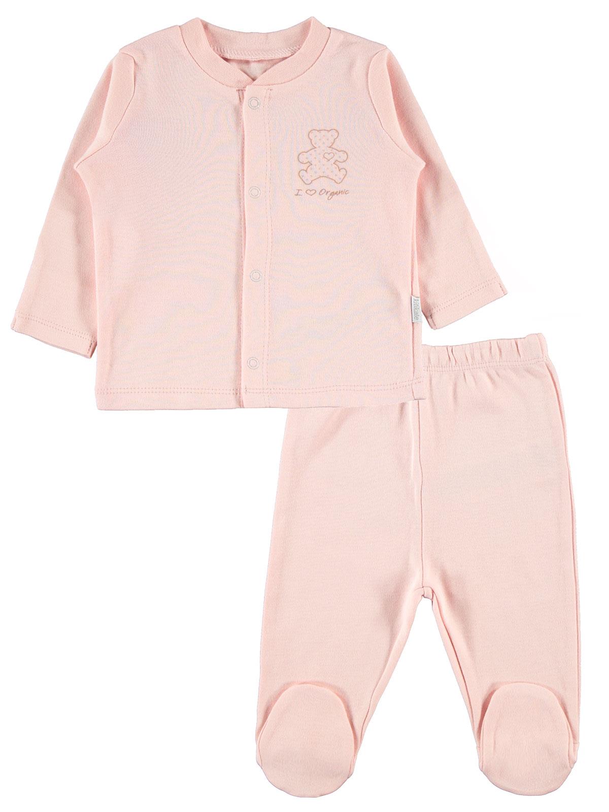 Baby Center Organik Penye Pijama Takımı 0-6 Ay Pembe