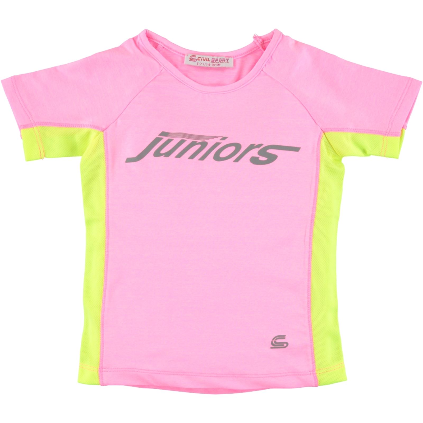 Civil Sport Kız Çocuk Tişört 6-9 Yaş Neon Pembe