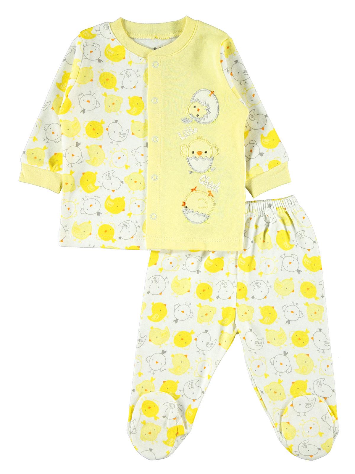 Civil Baby Bebek Penye Pijama Takımı 3-6 Ay Sarı