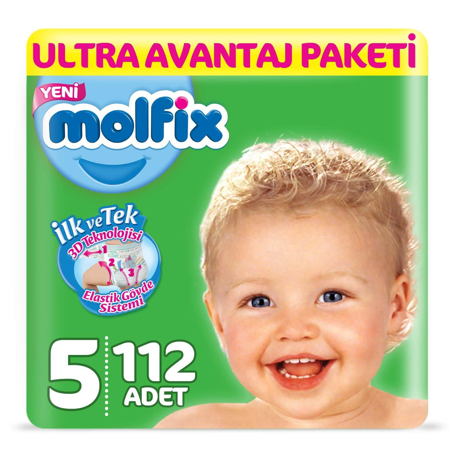 Molfix Bebek Bezi 5 Beden Junior Ultra Avantaj Paketi 112 Adet