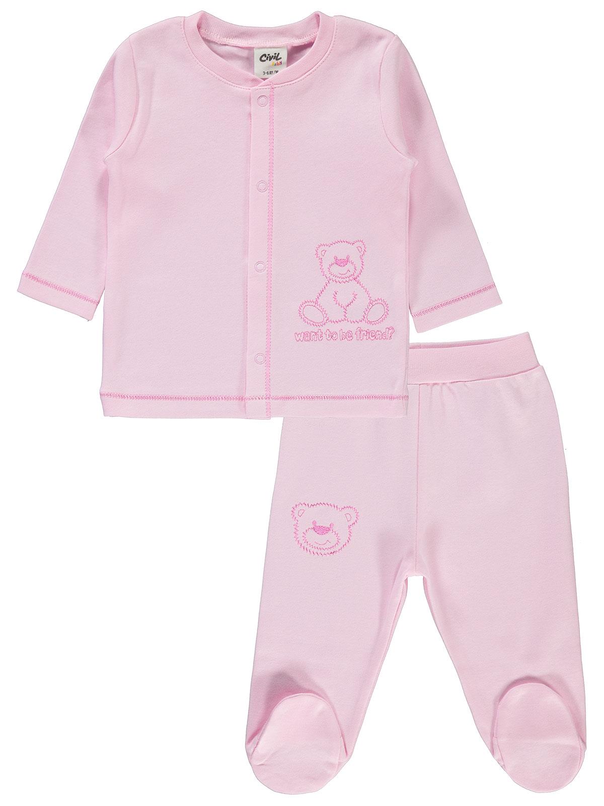 Civil Baby Bebek Pijama Takımı 3-6 Ay Pembe