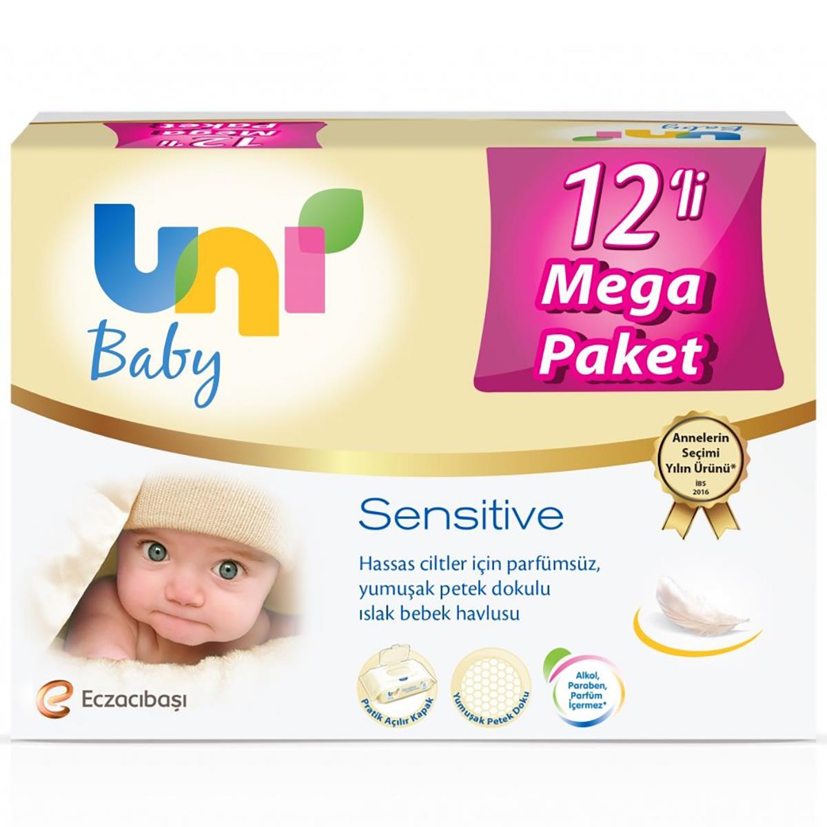 Uni Baby Sensitive Islak Mendil 12'li Mega Paket