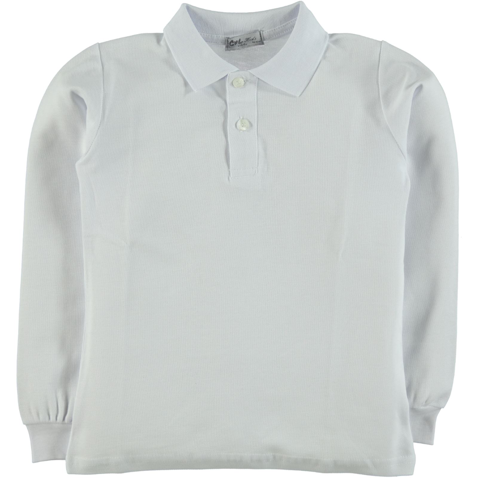 Cvl Polo Yaka Lakost Sweatshirt 6-9 Yaş Beyaz