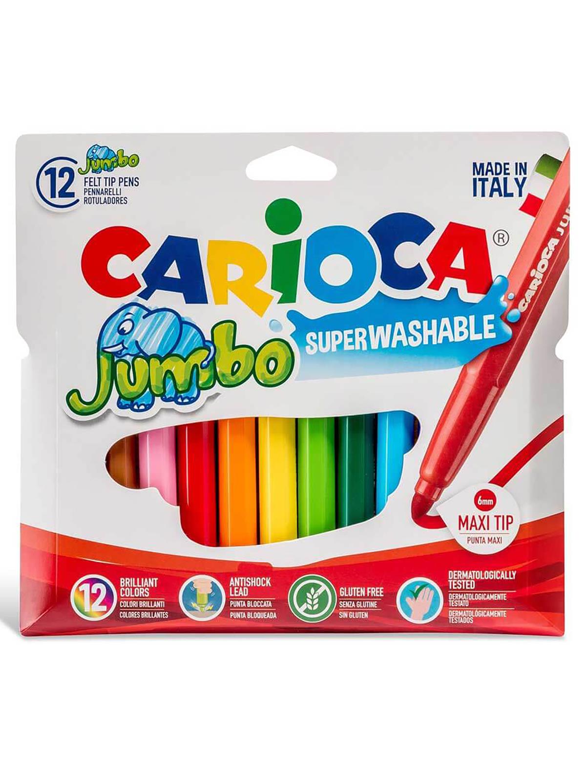 Carioca Jumbo Yıkanabilir Keçeli Boya Kalemi 12Li