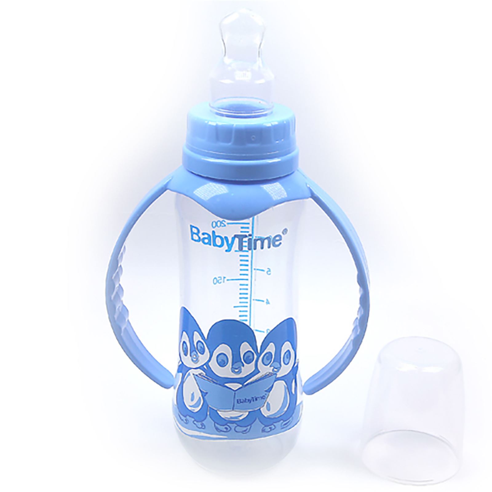 Baby Time Silikon Damaklı Biberon 250 Ml Mavi