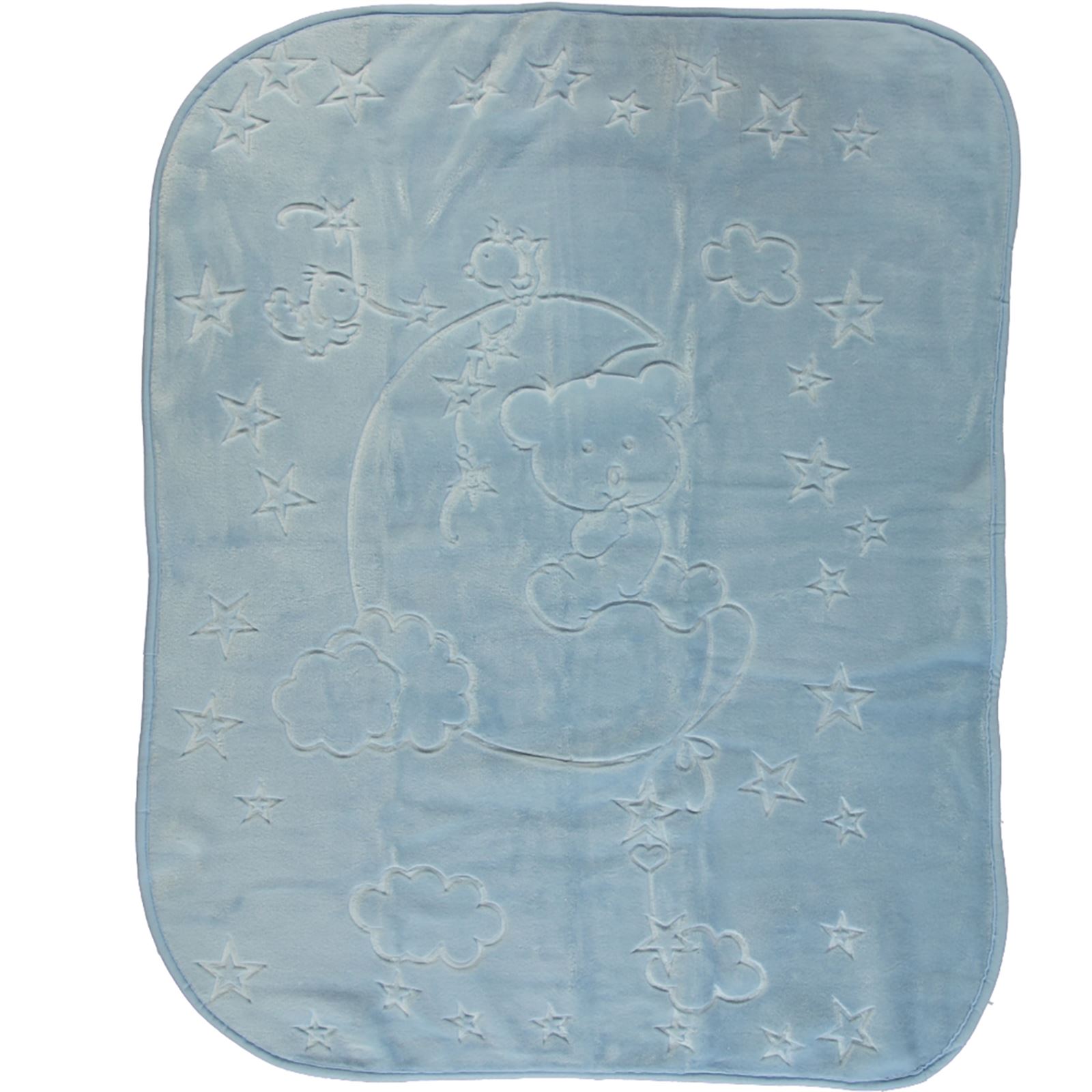 İlk Cemre Kabartmalı Peluş Battaniye 100x120 cm Mavi