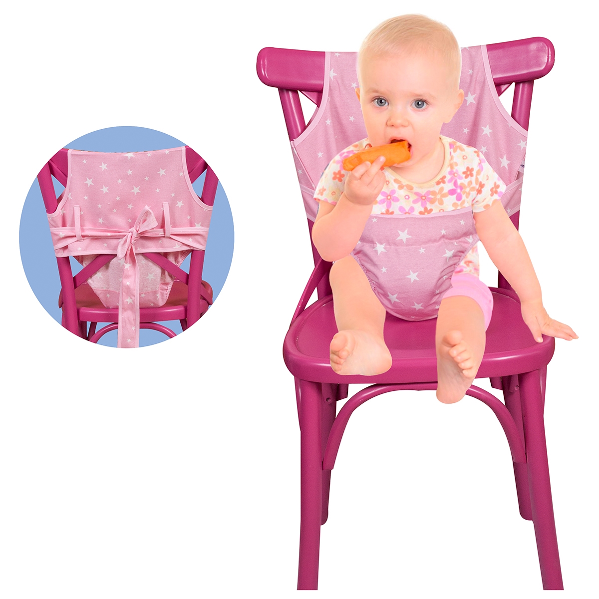 Sevi Bebe Mama Sandalyesi Kılıfı Pembe