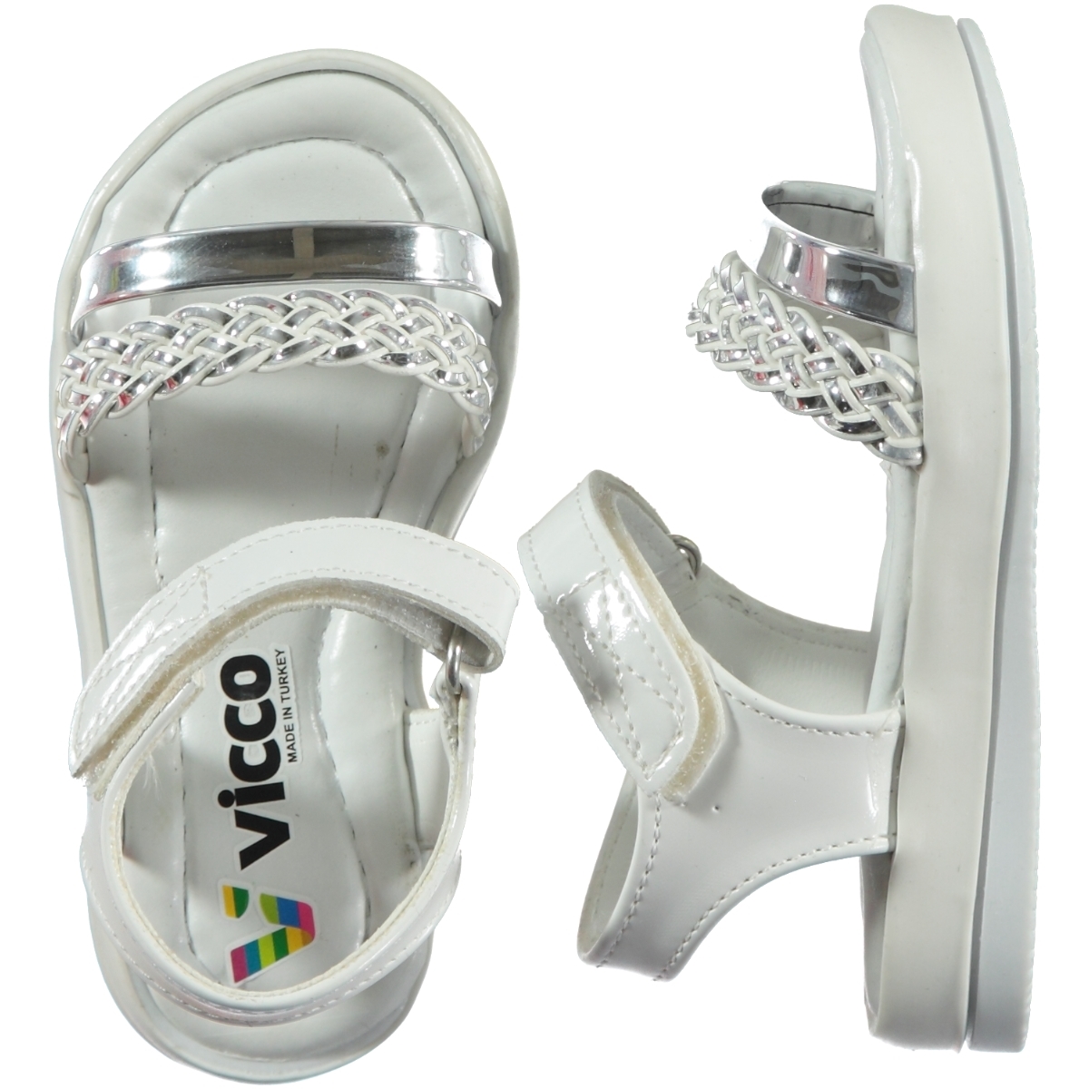 Vicco Kız Bebek Sandalet Ayakkabı 21-25 Numara Beyaz