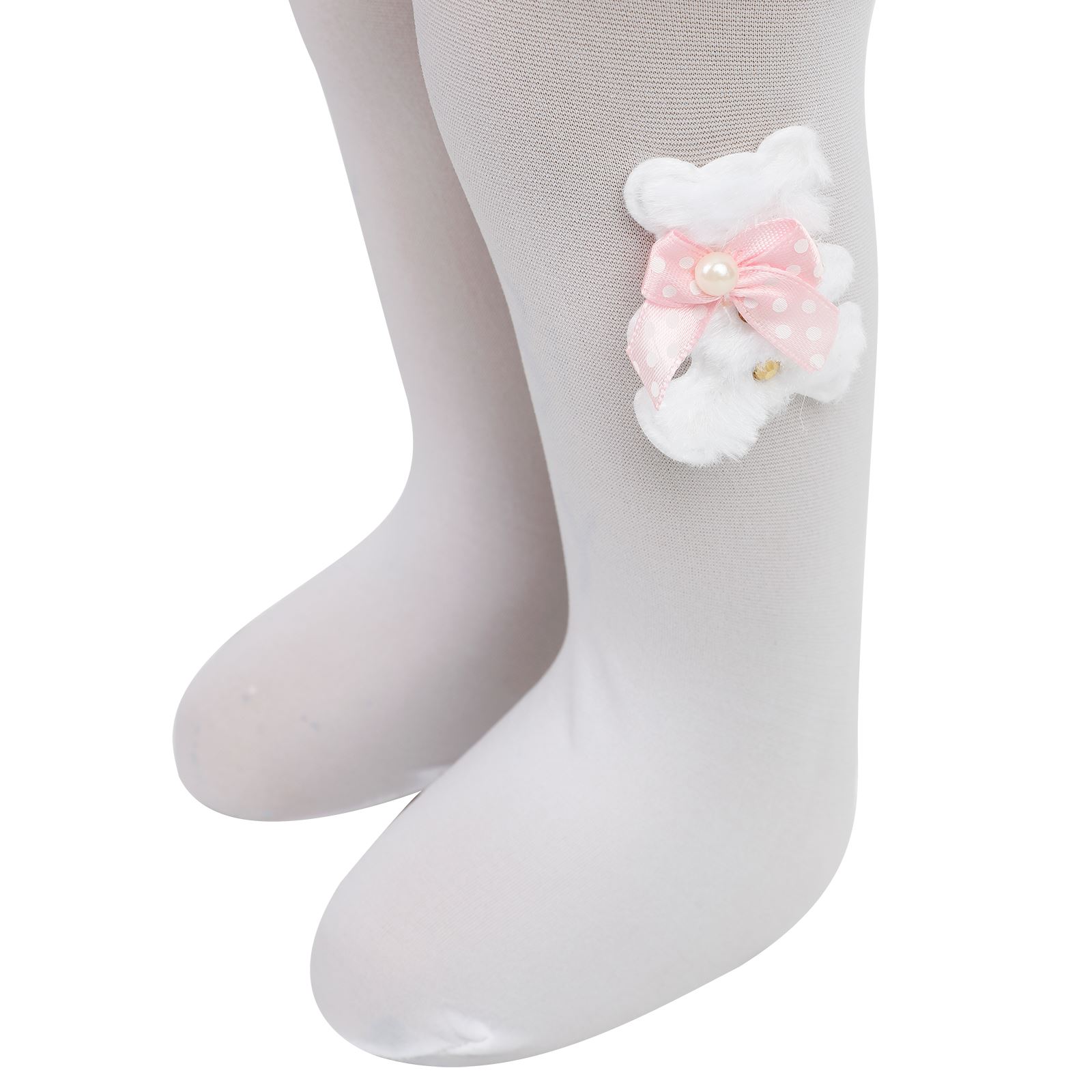 Bella Calze Kız Bebek Külotlu Çorap 0-12 Ay Beyaz