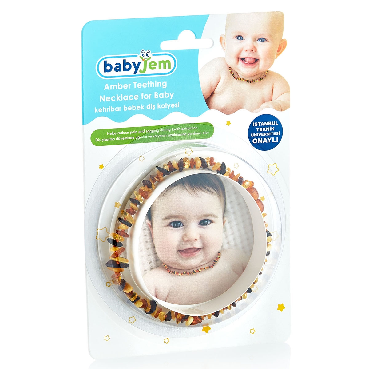 BabyJem Bebek Kehribar Kolyesi Sarı