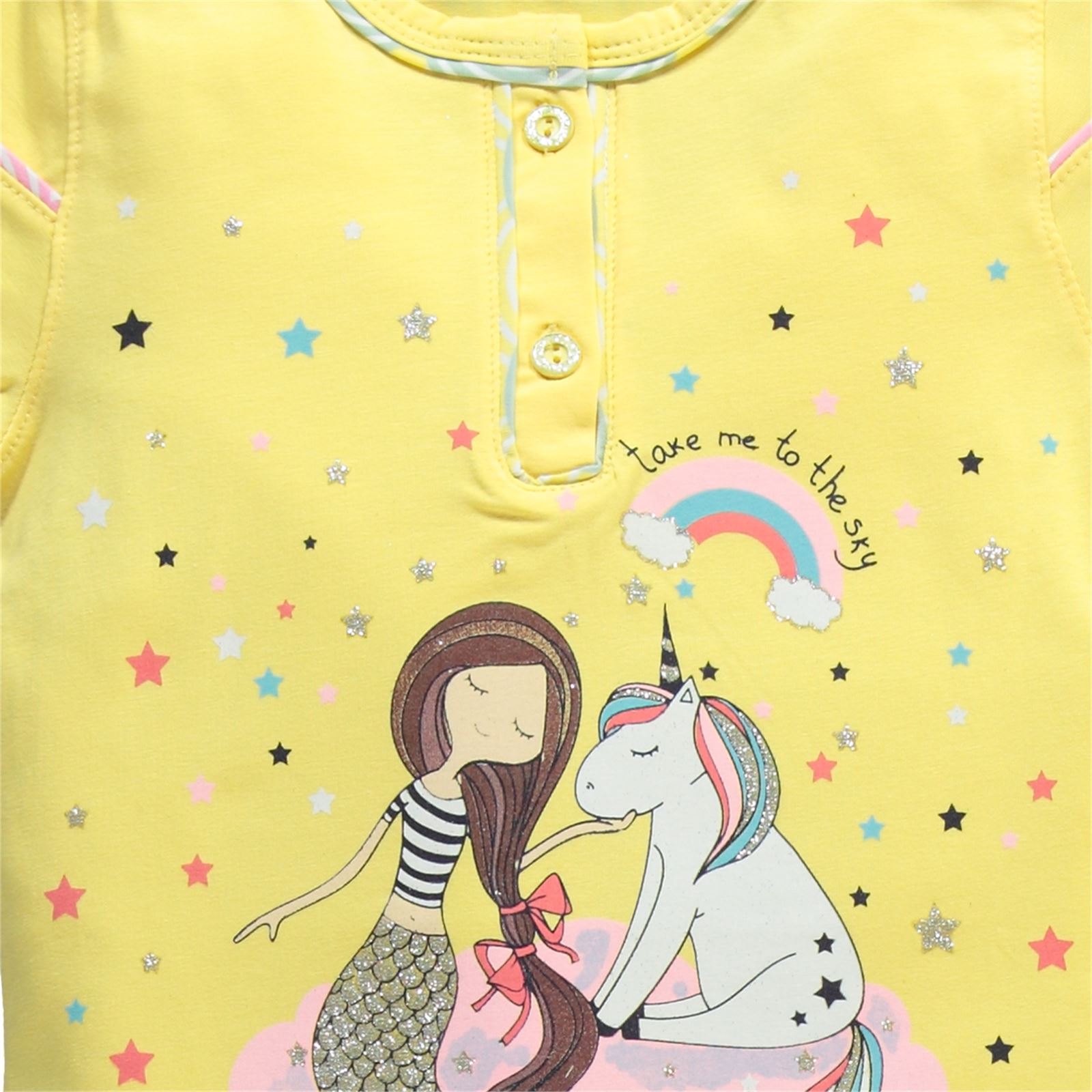 Civil Girls Kız Çocuk Pijama Takımı 6-9 Yaş Sarı