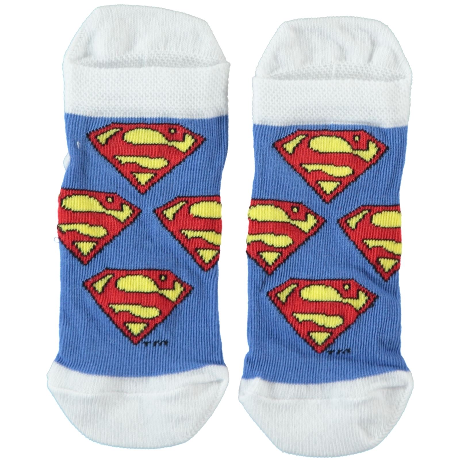 Süperman Erkek Çocuk Çorap 5-9 Yaş Beyaz