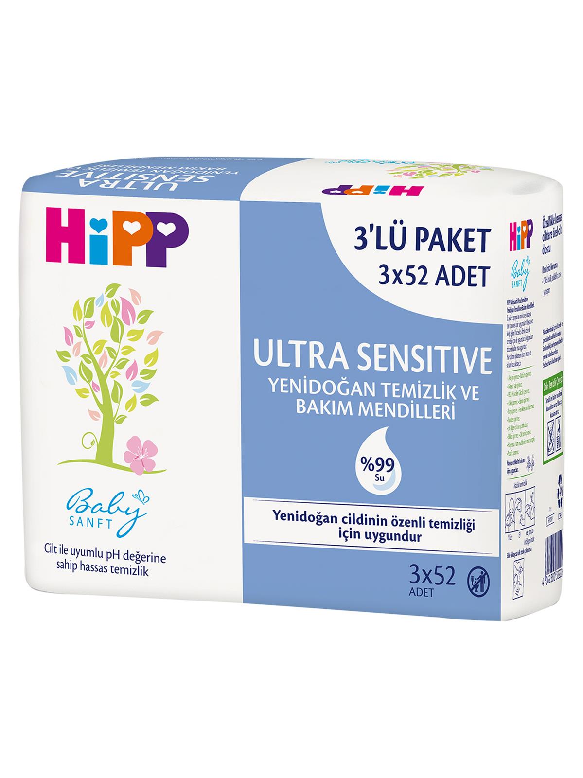 Hipp Sensitive Yenidoğan 3x52'li Islak Mendil