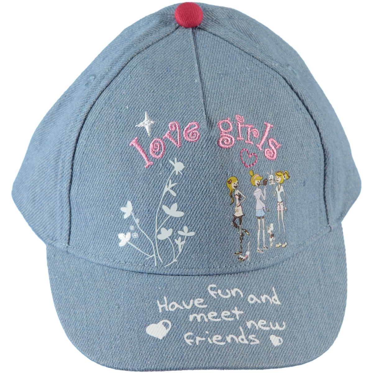 Kitti Kız Çocuk Kep Şapka 4-8 Yaş Mavi