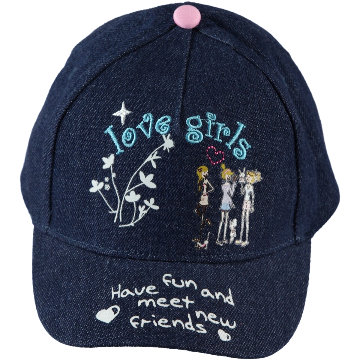 Kitti Kız Çocuk Kep Şapka 4-8 Yaş Lacivert