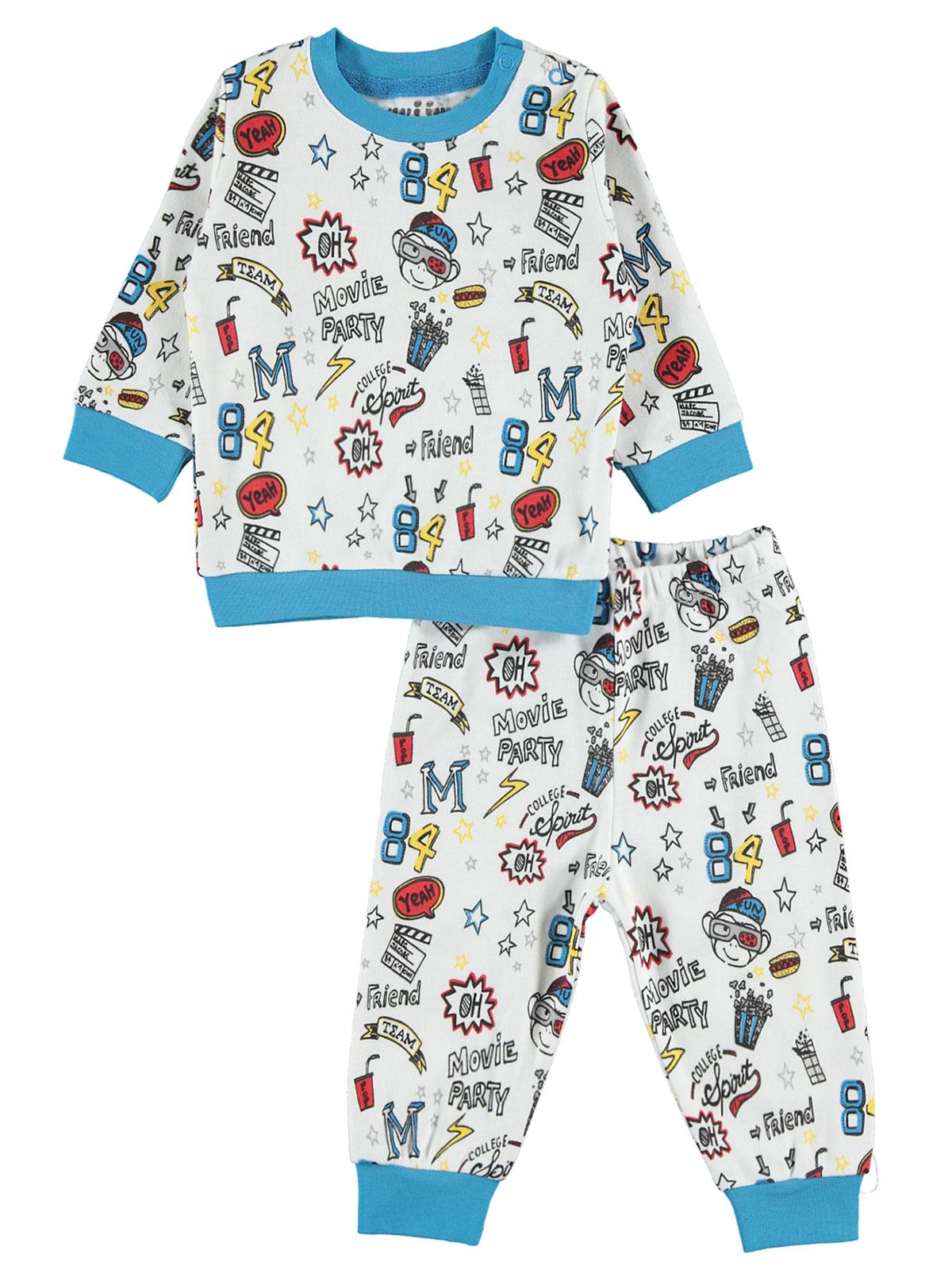 Kujju Erkek Bebek Pijama Takımı 3-18 Ay Mavi
