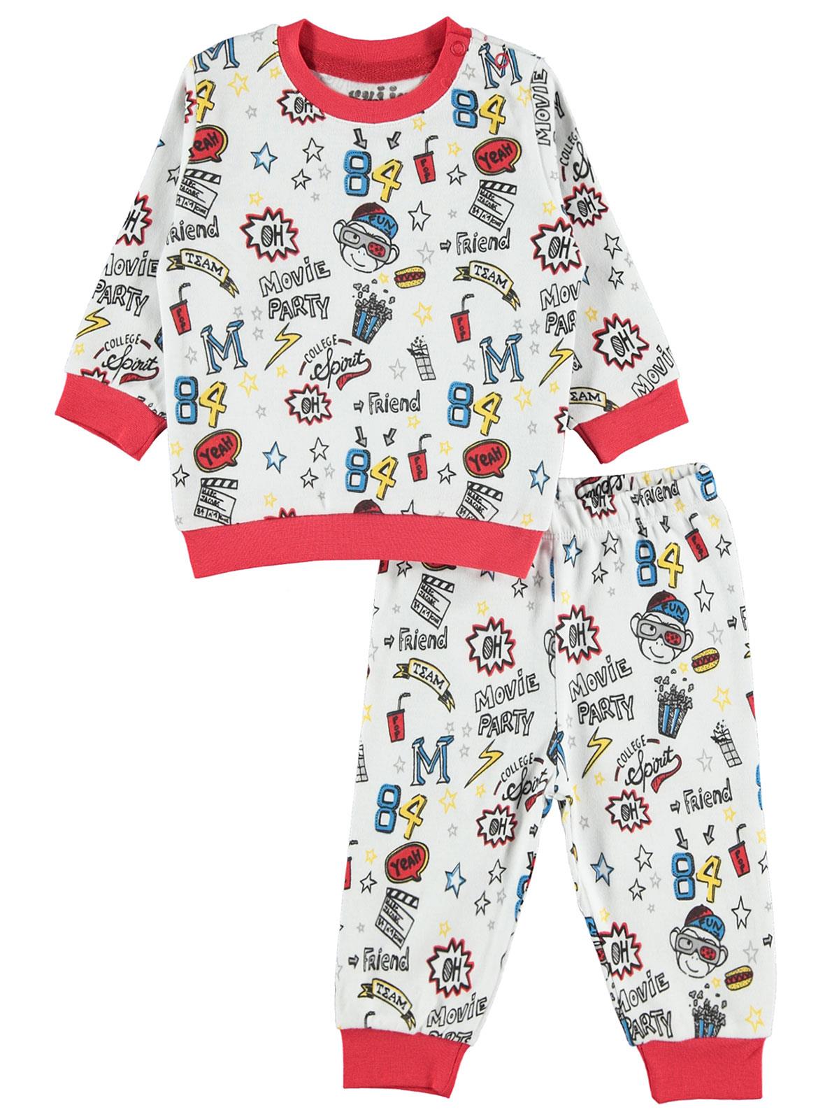 Kujju Erkek Bebek Pijama Takımı 3-18 Ay Kırmızı