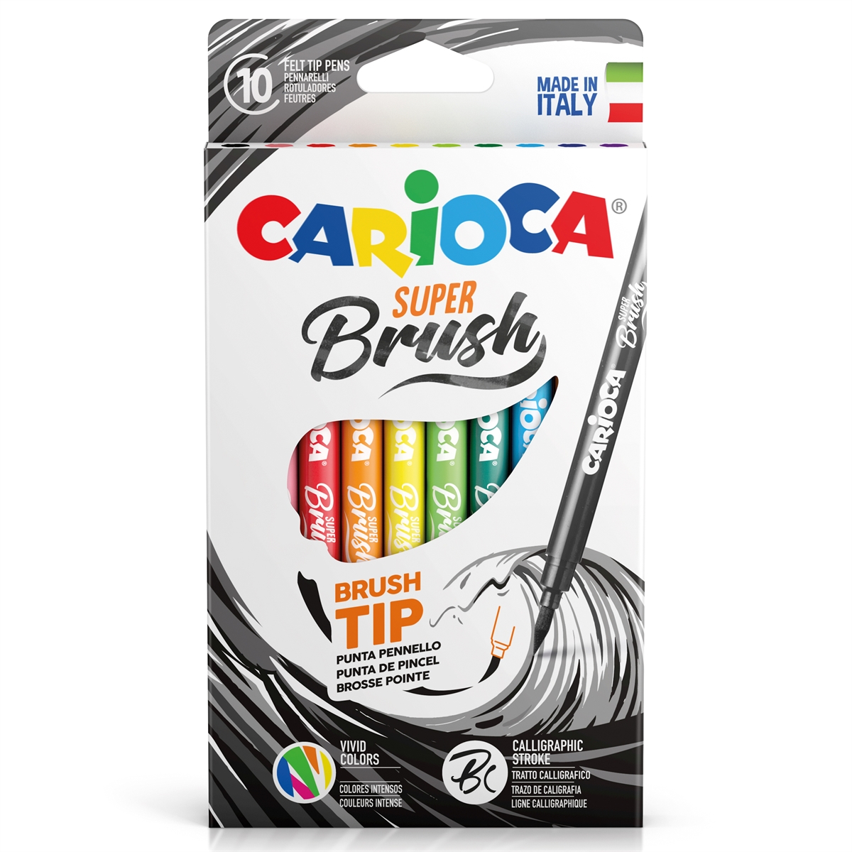 Carioca Super Brush Fırça Uçlu Keçeli Boya Kalemi 10'Lu