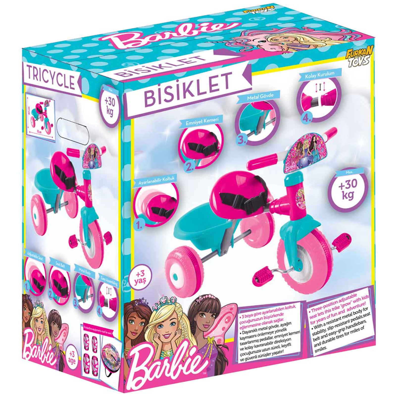 Barbie Bisiklet 3+ Yaş Fuşya